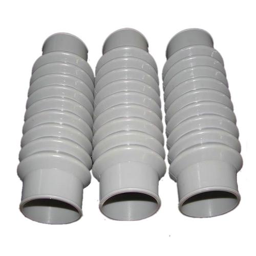 工業大口徑伸縮法蘭硅膠波紋管 耐高溫塔型防塵套 白色緩沖墊